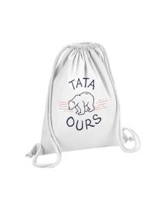Sac de Gym en Coton Blanc Tata Ours Famille Polaire Animal Tante Cadeau 12 Litres