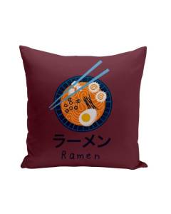 Housse de Coussin Rouge 40x40 cm Ramen Manga Anime Japon Asie Culture