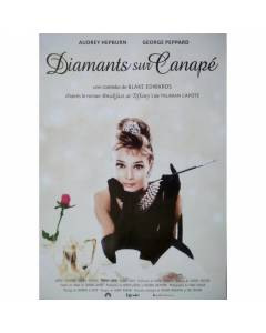 DIAMANTS SUR CANAPE Affiche Cinéma Originale Petit format 60x40cm Roulée Audrey Hepburn Ressortie