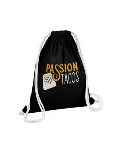 Sac de Gym en Coton Noir Passion Tacos Street Food O'Tacos French 12 Litres