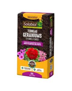 SOLABIOL TERGER50 Terreau Géraniums Et Plantes Fleuries - 50 L