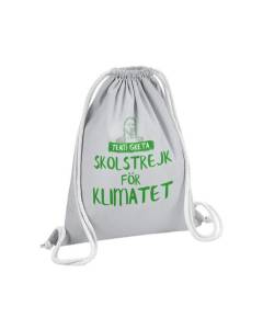 Sac de Gym en Coton Gris Team Greta Strike for Climate Ecologie 12 Litres
