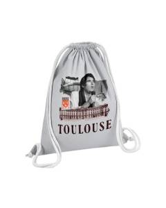 Sac de Gym en Coton Gris Toulouse Collage Ville France Symbole Capitole 12 Litres