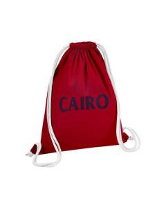 Sac de Gym en Coton Rouge Cairo Minimalist Le Caire Egypte Voyage Culture 12 Litres
