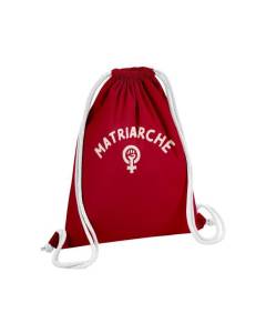 Sac de Gym en Coton Rouge Matriarche Maman Famille Féminisme 12 Litres