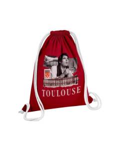 Sac de Gym en Coton Rouge Toulouse Collage Ville France Symbole Capitole 12 Litres