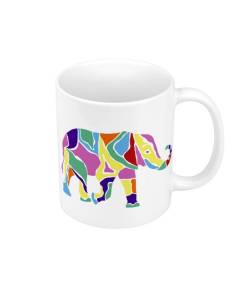 Mug Céramique Eléphant Multicolore Illustration Dessin Animaux