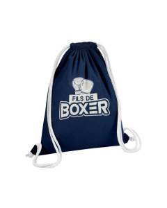 Sac de Gym en Coton Bleu Fils de Boxer Enfant Combat Humour Boxe 12 Litres