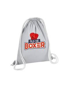 Sac de Gym en Coton Gris Fils de Boxer Enfant Combat Humour Boxe 12 Litres