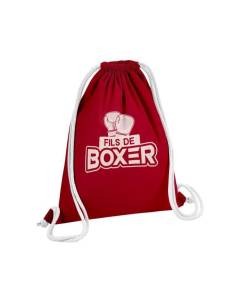 Sac de Gym en Coton Rouge Fils de Boxer Enfant Combat Humour Boxe 12 Litres