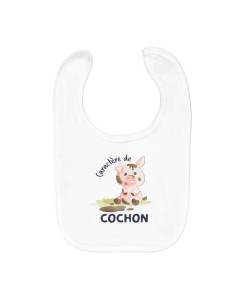 Bavoir Coton Bio Caractère de Cochon Humour Expression