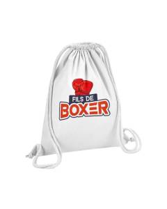 Sac de Gym en Coton Blanc Fils de Boxer Enfant Combat Humour Boxe 12 Litres