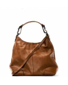 OH MY BAG Sac à main femme en cuir Nikee porté épaule cognac fonce 38x26x11,5 cm