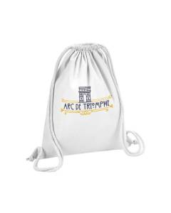 Sac de Gym en Coton Blanc Arc de Triomphe Paris France Monument Style Luxe 12 Litres