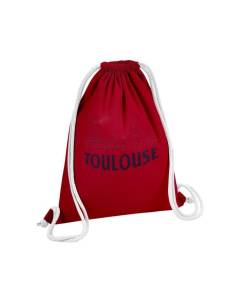 Sac de Gym en Coton Rouge Toulouse Minimalist Ville France Symbole Capitole 12 Litres