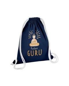 Sac de Gym en Coton Bleu Futur Guru Zen Méditation 12 Litres