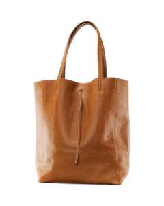 OH MY BAG Sac à main femme en cuir Nice porté épaule cognac 38x41x15 cm