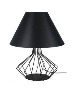 XÉOMETRICA-Lampe de salon filaire métal  noir Abat-jour: empire tissu noir 1 ampoule E27 industriel P45xD45xH54cm