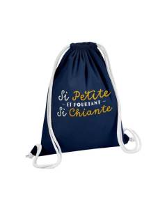 Sac de Gym en Coton Bleu Si Petite, et pourtant si Chiante Humour Blague 12 Litres