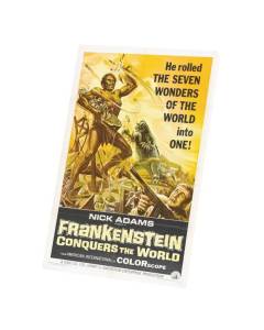 Tableau Décoratif  Vieille Affiche Anglaise de Film Frankenstein Conquers the World Rétro Poster Cinéma Vintage  (60 cm x 92 cm)
