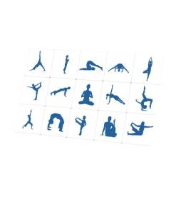 Tableau Décoratif  Positions de Yoga Asanas Meditation Bien Etre Inde (50 cm x 30 cm)
