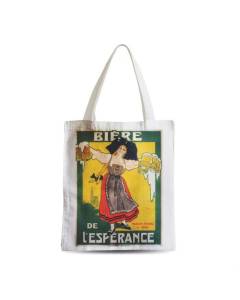 Grand Sac Shopping Plage Etudiant Affiche Vintage Biere L'Espérance France