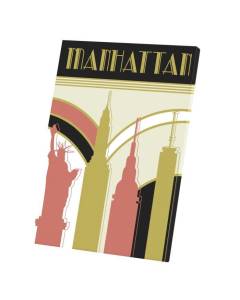 Tableau Décoratif  Manhattan New York Etats-Unis Luxe Vintage Style (40 cm x 56 cm)