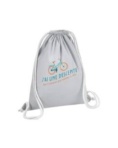 Sac de Gym en Coton Gris J'ai une Descente que tu n'aimerais pas Monter à Vélo Alcool 12 Litres