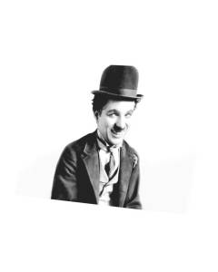 Tableau Décoratif  Photo de Star Célébrité Charlie Chaplin Acteur Vieux Cinéma Original 4 Souriant  (53 cm x 40 cm)