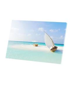 Tableau Décoratif  Maldives Petite Ile De Sable Blanc (30 cm x 45 cm)