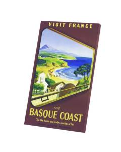 Tableau Décoratif  Cote Basque Voyage France Travel Coast Retro Vintage Affiches (30 cm x 49 cm)