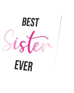 Tableau Décoratif  Best Sister Ever Meilleur Soeur Rose (40 cm x 41 cm)
