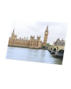 Tableau Décoratif  La Tamise Devant Big Ben Londres Angleterre  Westminster (90 cm x 60 cm)