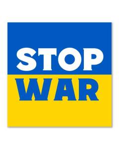Autocollant Sticker Carré Stop War Ukraine Guerre Adhésif  7 cm