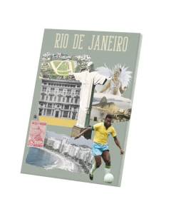 Tableau Décoratif  Rio de Janeiro Collage Brésil Voyage Foot Carnaval (40 cm x 56 cm)
