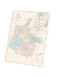 Tableau Décoratif  08 Ardennes Département Carte Couleur Ancienne France Région (40 cm x 51 cm)