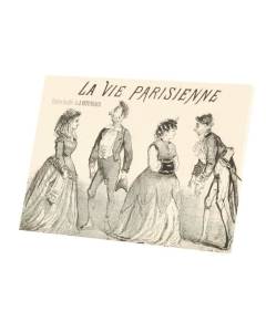 Tableau Décoratif  La Vie Parisienne Magazine Vintage 1870 Dessin Opera (56 cm x 40 cm)