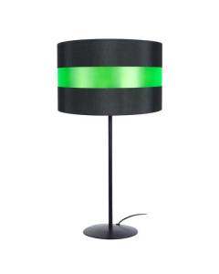 BRITÂNIA-Lampe de salon droit métal  noir Abat-jour: cylindre tissu noir,vert 1 ampoule E27 urbain P40xD40xH60cm