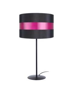 BRITÂNIA-Lampe de salon droit métal  noir Abat-jour: cylindre tissu noir,violet 1 ampoule E27 urbain P40xD40xH60cm