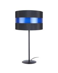 BRITÂNIA-Lampe de salon droit métal  noir Abat-jour: cylindre tissu noir,bleu 1 ampoule E27 urbain P40xD40xH60cm