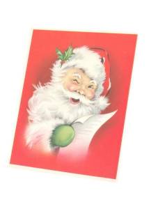 Tableau Décoratif  Pere Noel Clin D'Oeil Vintage Retro Santa Claus 50's (40 cm x 50 cm)