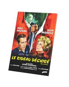 Tableau Décoratif  Vieille Affiche Française de Film le Rideau Déchiré Rétro Poster Cinéma Vintage  (60 cm x 85 cm)
