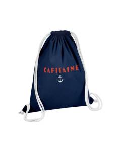 Sac de Gym en Coton Bleu Capitaine Marine Mer Eau 12 Litres