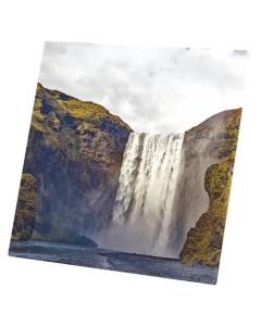 Tableau Décoratif  Skógafoss Cascade d'Islande Paysage Nature Voyage (40 cm x 40 cm)