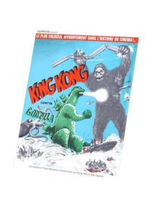 Tableau Décoratif  Vieille Affiche Française de Film King Kong Versus Godzilla Rétro Poster Cinéma Vintage  (40 cm x 52 cm)