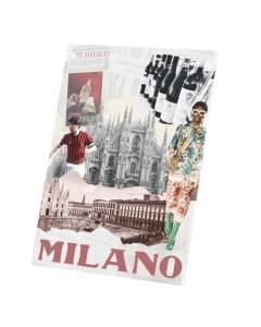 Tableau Décoratif  Milano Collage Milan Italie Voyage Mode (60 cm x 85 cm)