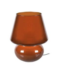 GRAND CHAMPIGNON-Lampe à poser champignon verre  marron Abat-jour: abstract verre marron 1 ampoule E27 urbain P30xD30xH37cm