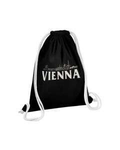 Sac de Gym en Coton Noir Vienna Minimalist Vienne Voyage Autriche Mozart 12 Litres