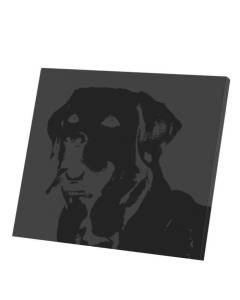 Tableau Décoratif  Labrador Image Noir et Blanc Gros Chien Mignon Art (47 cm x 40 cm)