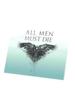 Tableau Décoratif  All Men Must Die Game Of Thrones Crow Raven (35 cm x 30 cm)